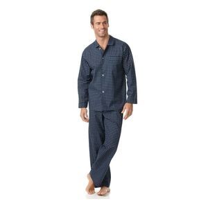 NWT CLUBROOM Intimates Navy Plaid Sleep Shirt Pajama Top S